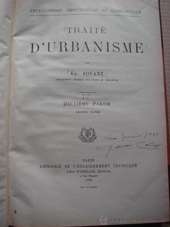 Libros antiguos: Traité dUrbanisme 1929 2ª parte Ed. JOYANT - Foto 2 - 32079891